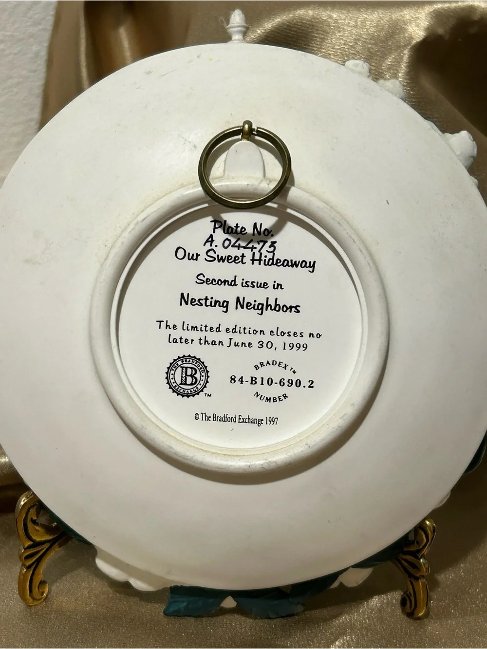 The Bradford Exchange Vintage Blue Birdhouse Plaque with Yellow Songbirds